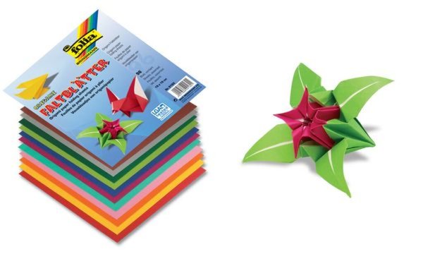 folia Origami-Faltblätter, 100 x 10 0 mm, farbig sortiert (57905317)