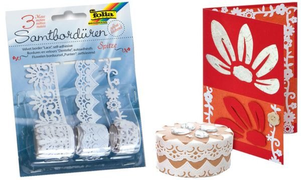folia Samtbordüren Floral, selbst klebend, farbig sortiert (57905407)