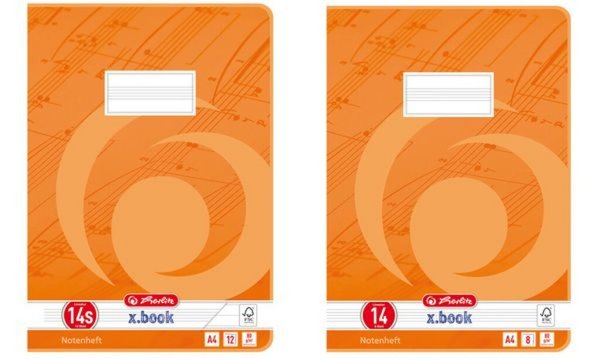 herlitz Notenheft x.book, DIN A4, L ineatur 14, 8 Blatt (3324407)
