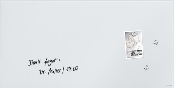 sigel Glas-Magnettafel artverum, super-weiß, (B)910 mm