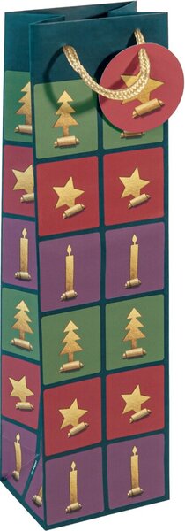 sigel Weihnachts-Flaschentüte "Cut-out style", Feinpapier