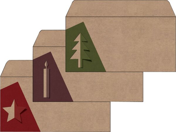 sigel Weihnachts-Umschlag-Set "Cut-out style", DIN lang