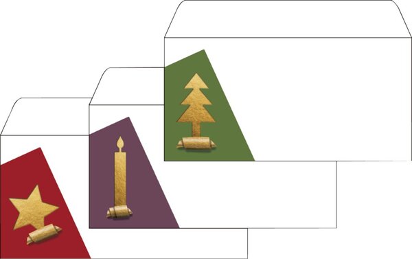 sigel Weihnachts-Umschlag-Set "Cut-out style", DIN lang