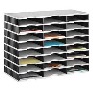 styro Sortierstation Styrodoc grau/schwarz mit 24 Fächer