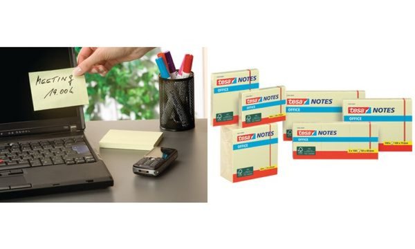 tesa Office Notes Haftnotizen, 50 x 40 mm, gelb (8757653)