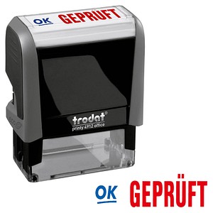 trodat Textstempel ""Geprüft"" printy 4912 office selbstfärbend blau, rot