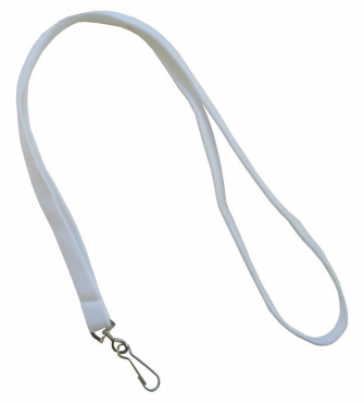 Umhängeband / Lanyards / Schlüsselanhänger aus Polyester mit drehbarem Simplexhaken, Farbe: weiss - 10 Bänder