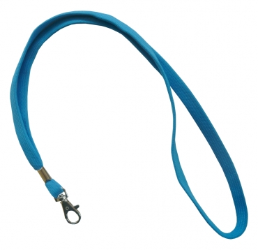 Umhängeband / Lanyards Schlüsselanhänger aus weichem Polyester mit drehbaren Karabinerhaken, Farbe: hell blau - 10 Bänder