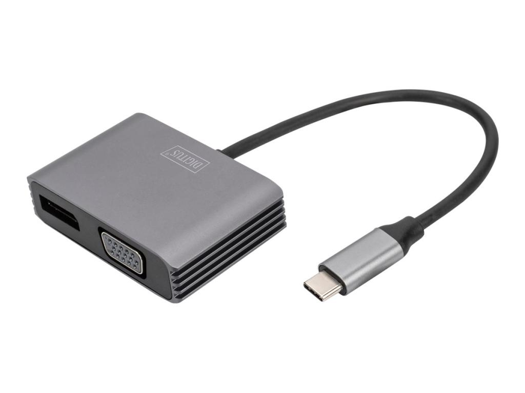 Image DIGITUS USB-C 4K 2in1 DisplayPort + VGA Grafik-Adapter