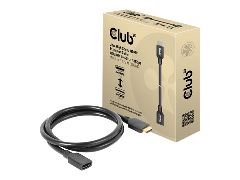 Image CLUB3D HDMI-Kabel 2.1 UHD-Verlängerungskabel 1 Meter St/Bu retail