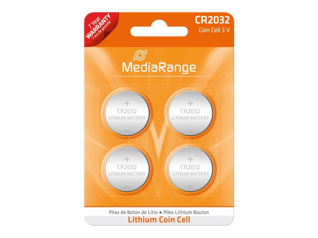Image MEDIARANGE Batterie Mediarange Knopfzelle Blister Lithium/CR2032 3V 4St
