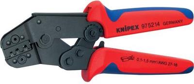 Image KNIPEX 97 52 14 Crimpzange kurze Bauform Geeignet für unisolierte, offene Steck