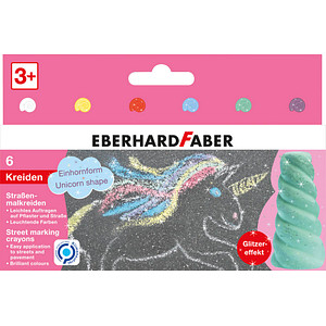 Image EBERHARD FABER Einhorn Straßenmalkreide Glitzer farbsortiert 6 St.