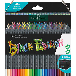 Image FABER-CASTELL Dreikant-Buntstifte Black Edition, 100er Etui