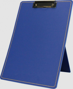 Image Klemmbrett Aufsteller / Präsentationsklemmbrett / Standklemmbrett, A4, genäht, aus PP, mit Klemmmechanik, mit Aufstellfunkion, Farbe: blau – 1 Stück