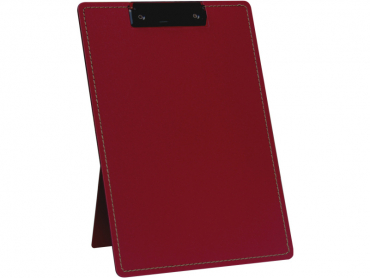 Image Klemmbrett Aufsteller / Präsentationsklemmbrett / Standklemmbrett, A4, genäht, aus PP, mit Klemmmechanik, mit Aufstellfunkion, Farbe: rot – 1 Stück