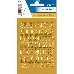 Image HERMA Buchstaben-Sticker A-Z, Folie gold, 12 mm hoch
