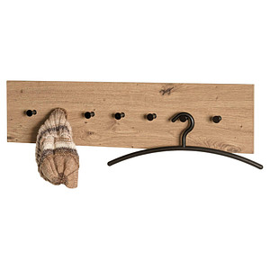 Image HAKU Möbel Wandgarderobe 37446 eiche Metall 7 Haken 89,0 x 20,0 cm