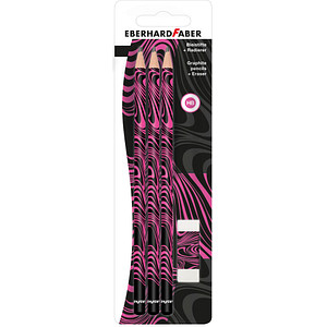 Image EBERHARD FABER Bleistift-Set HB schwarz/neon pink 1 Set