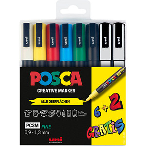 Image 8 uni-ball POSCA PC-3M Acrylstift farbsortiert 0,9 - 1,3 mm