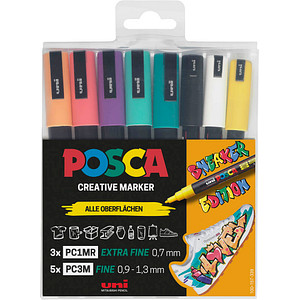 Image 8 uni-ball POSCA Sneaker weiß Acrylstift farbsortiert 0,9 - 1,3 mm