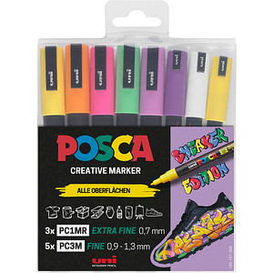 Image 8 uni-ball POSCA Sneaker schwarz Acrylstift farbsortiert 0,9 - 1,3 mm