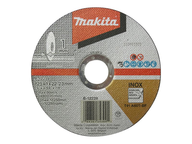 Image Makita - Schneidscheibe - für Edelstahl - 10 Stücke - 125 mm - Körnung: A60T (B