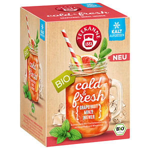 Image TEEKANNE cold & fresh Grapefruit-Minze-Ingwer Bio-Tee 15 x 2,75 g