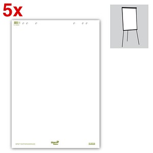 Image Ursus Flipchart-Papier Green blanko 68,0 x 99,0 cm, 20 Blatt, 5 Blöcke