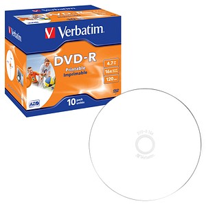 Image 10 Verbatim DVD-R 4,7 GB bedruckbar