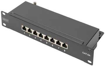 Image DIGITUS 10" Patch Panel Kat.6A, Klasse E, geschirmt, schwarz