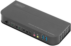 Image DIGITUS Desktop KVM Switch mit integriertem USB-Hub, schwarz