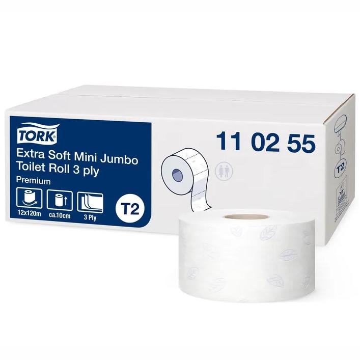 Image Toilettenpapier 3-lagig, "Tork Mini Jumbo Premium" 600 Blatt/Rolle, weiß | 12 Rollen 