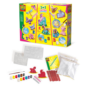 Image SES Creative® Gipsgießen-Set Glitzer 3 in 1 mehrfarbig