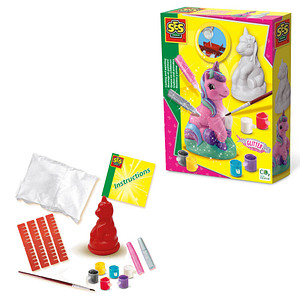 Image SES Creative® Gipsgießen-Set Glitzer Einhorn mehrfarbig