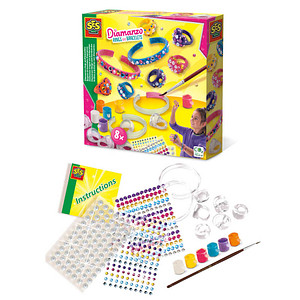 Image SES Creative® Schmuck-Basteln-Set Diamanzo Ringe&Armbänder mehrfarbig