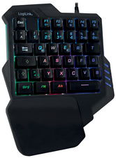 Image LOGILINK Einhand-Gaming Tastatur, beleuchtet, schwarz