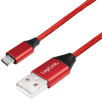 Image LOGILINK USB 2.0 Kabel zu USB-B Stecker, rot, 0,3m
