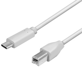 Image LOGILINK USB 2.0 Kabel, USB-C - USB-B Stecker, 1,0 m, grau USB-C Stecker - USB-