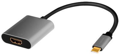 Image LogiLink USB 3.2 - HDMI Adapterkabel, 0,15 m, schwarz/grau