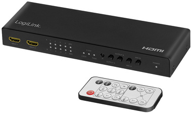 Image LOGILINK HDMI matrix switch 4x2-Port, 4K/60 Hz, HDR, ARC, extract, scaler, RC