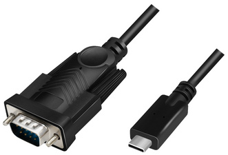 Image LogiLink USB-C - RS232 Adapterkabel, 1,2 m, schwarz