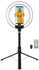 Image LogiLink Smartphone-Ringlicht mit Selfie-Stick-Stativ