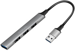 Image LogiLink USB 3.0 Slim-Hub, 4-Port, Aluminiumgehäuse, grau
