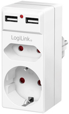 Image LogiLink Adapterstecker mit 2x USB-Ports, Eurosteckdose &