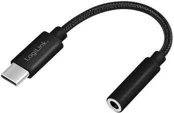 Image LogiLink USB-C - Klinke Adapterkabel, 130 mm, schwarz