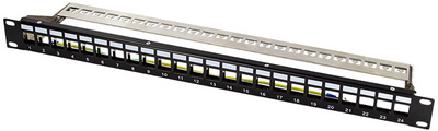 Image LogiLink 19" Keystone Patch Panel, 24 Port, schwarz