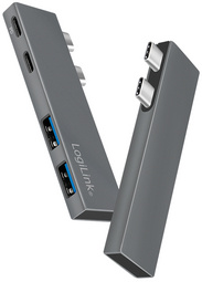 Image LogiLink USB 3.2 Gen2x2 Dockingstation, 4-Port, PD, silber