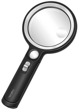 Image LogiLink Lupe mit Griff, UV- & LED-Licht, rund, schwarz