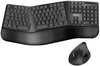 Image LogiLink Ergonomisches Desktop Set, kabellos, schwarz